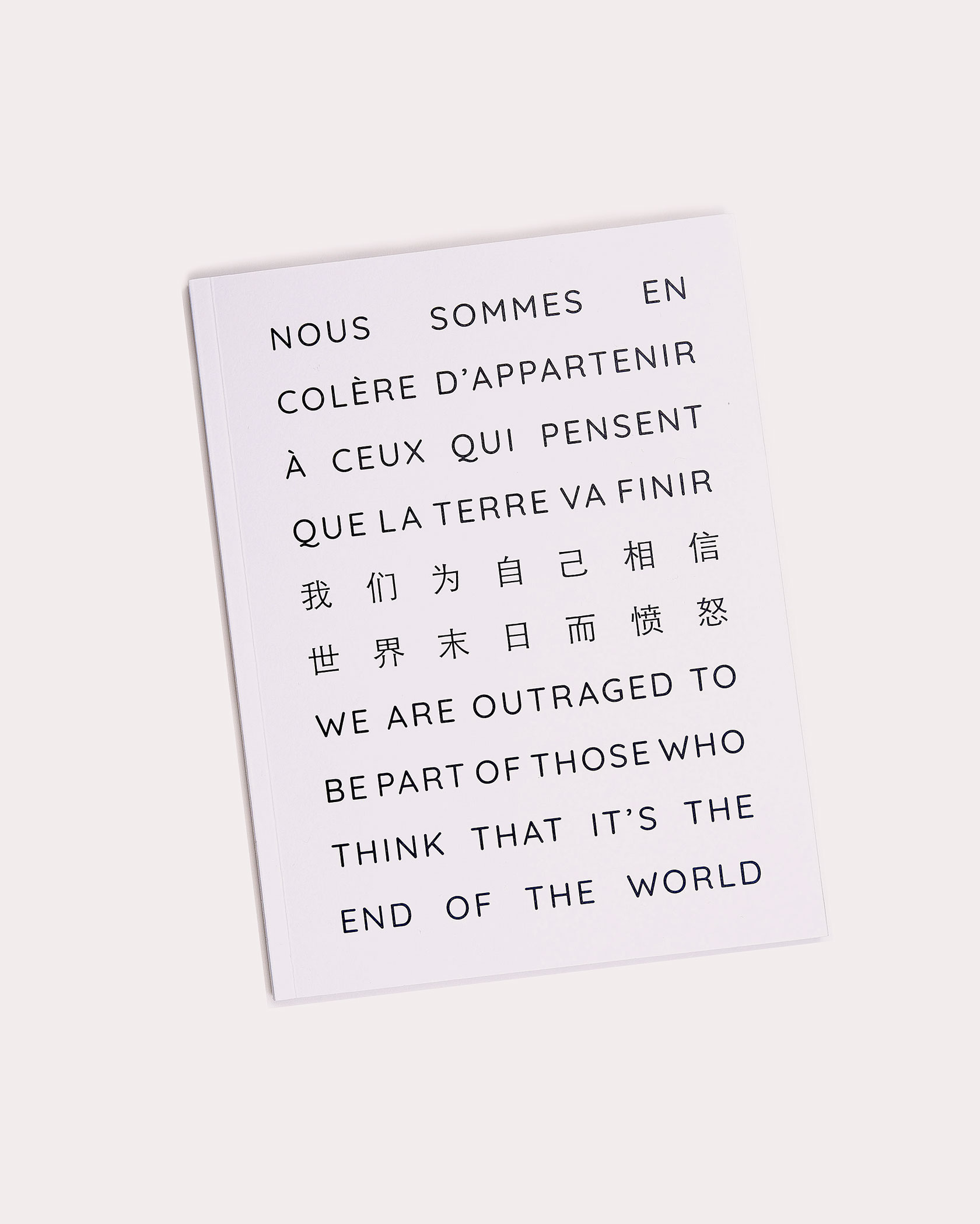 Nous sommes en colère d&rsquo;appartenir à ceux qui pensent que la Terre va finir